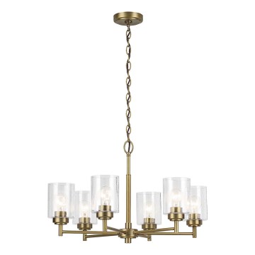 Kichler - Κρεμαστό φωτιστικό οροφής WINSLOW 6xE27/60W/230V διάμετρος 66 cm ορείχαλκος