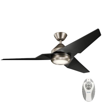 Kichler - LED ρυθμιζόμενος οροφής ανεμιστήρας JADE LED/18W/230V μαύρο + τηλεχειριστήριο