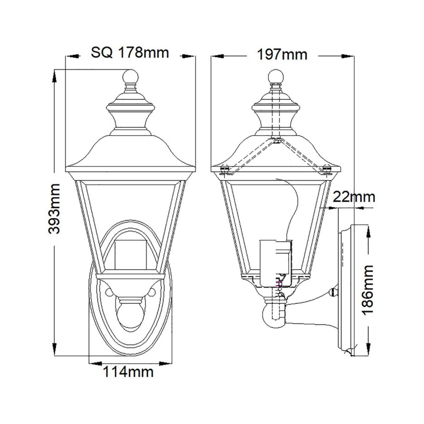 Kichler - Επιτοίχιο φωτιστικό εξωτερικού χώρου BAY SHORE 1xE27/60W/230V IP44