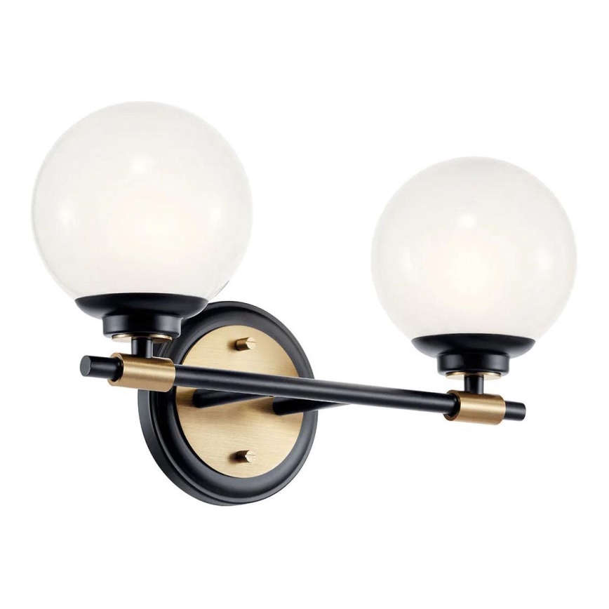 Kichler - Επιτοίχιο LED Φωτιστικό Μπάνιου BENNO 2xLED/3W/230V μαύρο/χρυσό IP44