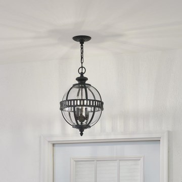 Kichler - Εξωτερικό φωτιστικό οροφής με αλυσίδα HALLERON 3xE14/60W/230V IP44