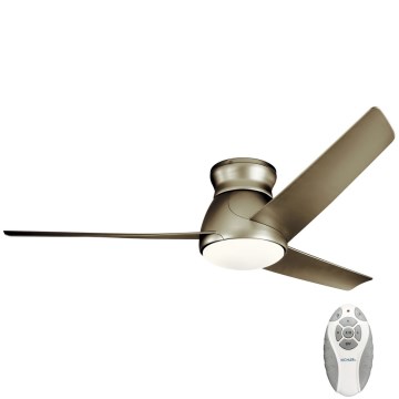 Kichler - Ανεμιστήρας οροφής LED Dimmable ERIS LED/10W/230V ματ χρώμιο IP44 + τηλεχειριστήριο