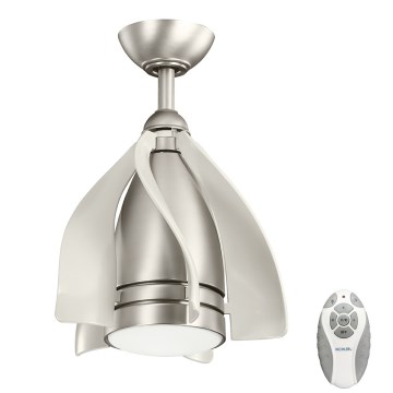 Kichler - Ανεμιστήρας οροφής LED Dimmable TERNA LED/10W/230V ματ χρώμιο/λευκό + τηλεχειριστήριο