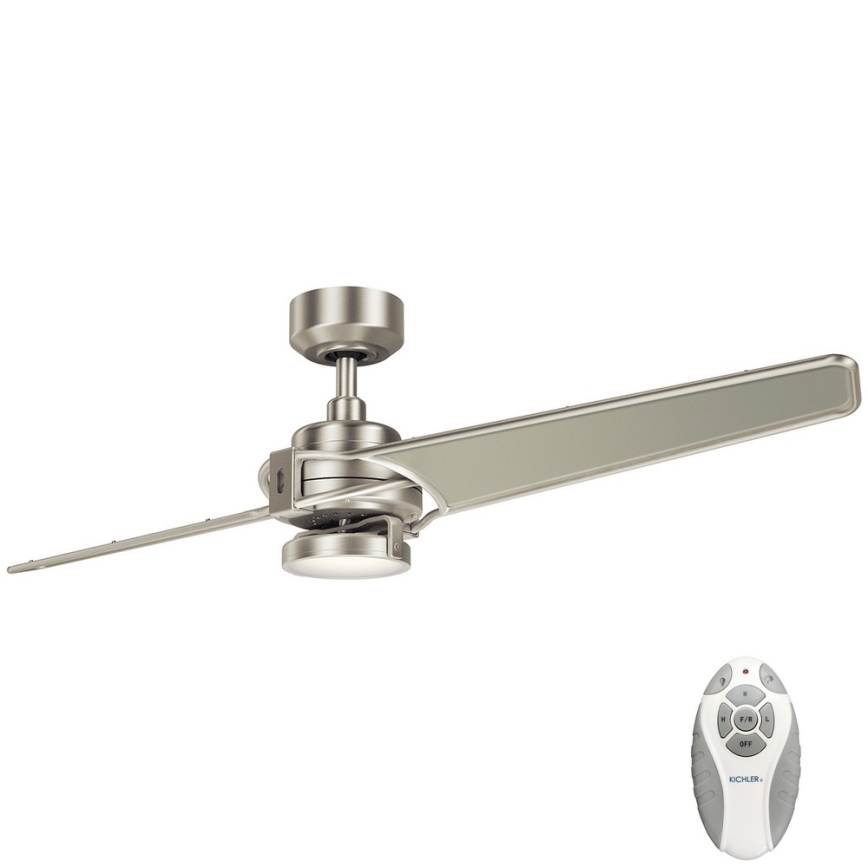 Kichler - Ανεμιστήρας οροφής LED Dimmable XETY LED/10W/230V  ματ χρώμιο/ασημί + τηλεχειριστήριο