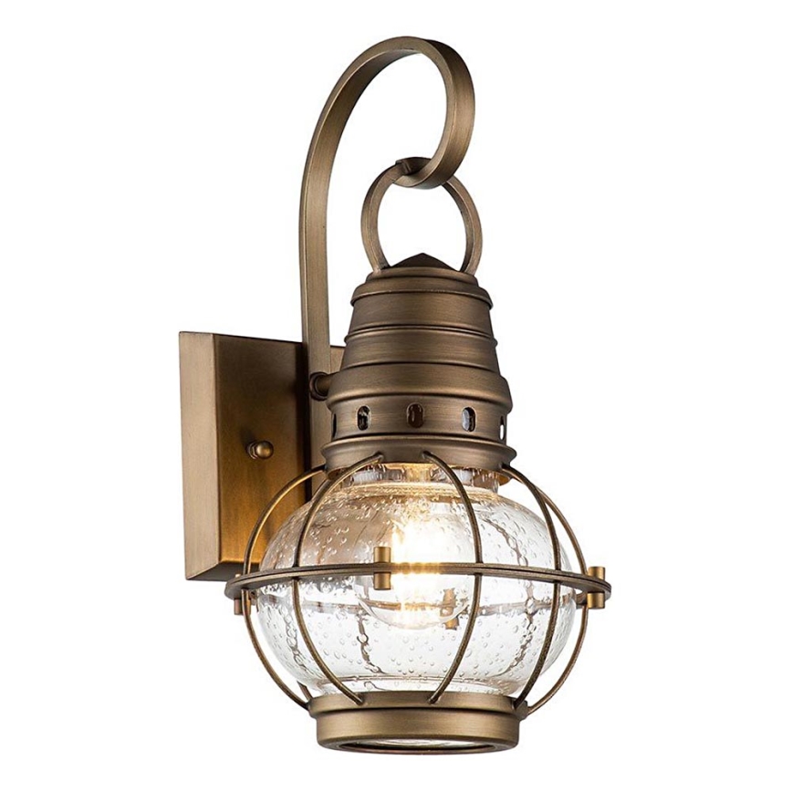 Kichler - Εξωτερικό επιτοίχιο φωτιστικό BRIDGE POINT 1xE27/60W/230V IP44 ορείχαλκος
