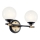 Kichler - Επιτοίχιο LED Φωτιστικό Μπάνιου BENNO 2xLED/3W/230V μαύρο/χρυσό IP44