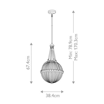Kichler - Κρεμαστό φωτιστικό οροφής ASTER 3xE14/60W/230V χρυσό