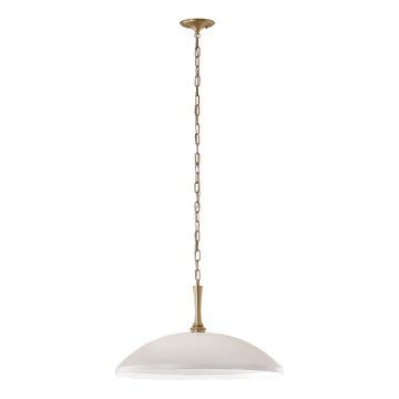 Kichler - Κρεμαστό φωτιστικό οροφής DELAROSA 1xE27/60W/230V λευκό/ορείχαλκος