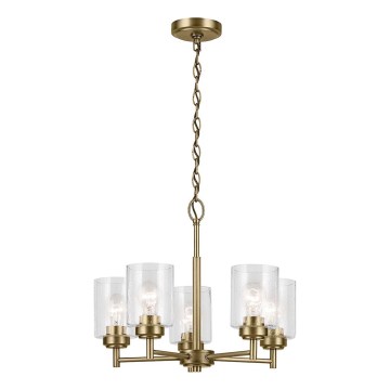 Kichler - Κρεμαστό φωτιστικό οροφής WINSLOW 5xE27/60W/230V διάμετρος 50,2 cm ορείχαλκος