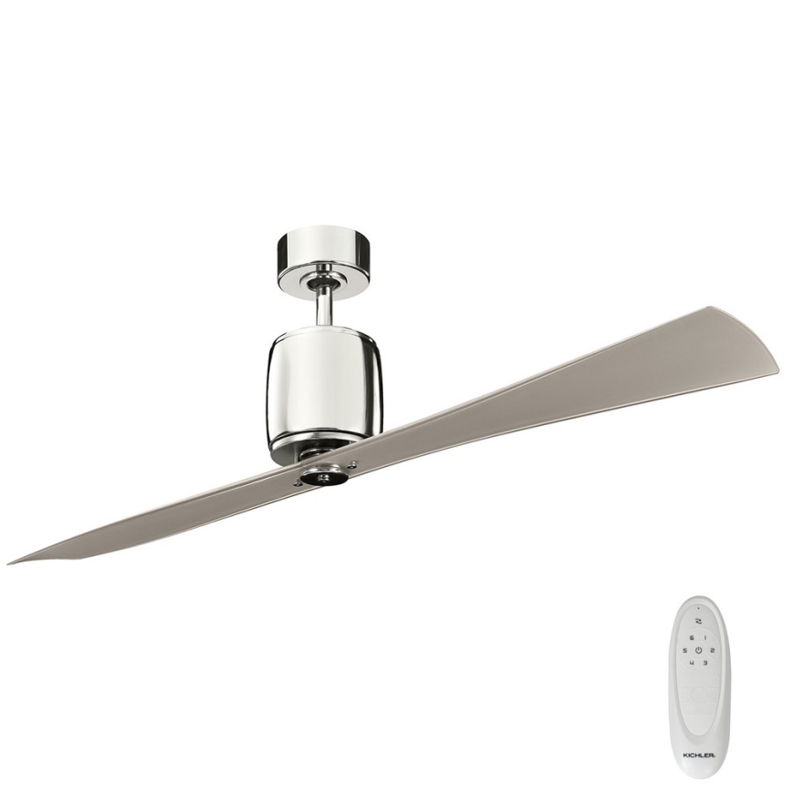Kichler - Οροφής ανεμιστήρας FERRON γυαλιστερό χρώμιο + τηλεχειριστήριο
