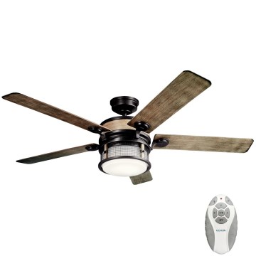 Kichler - Ρυθμιζόμενος LED οροφής ανεμιστήρας AHRENDALE LED/10W/230V IP44 + τηλεχειριστήριο