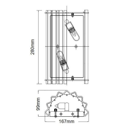 Kichler - Φωτιστικό τοίχου μπάνιου LED CRYSTAL SKYE 2xG9/3W/230V IP44