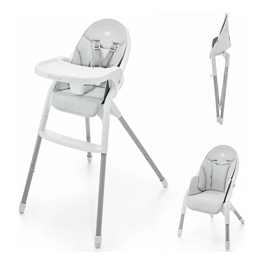 KINDERKRAFT - Καρεκλάκι φαγητού 2σε1 DINNLY γκρι