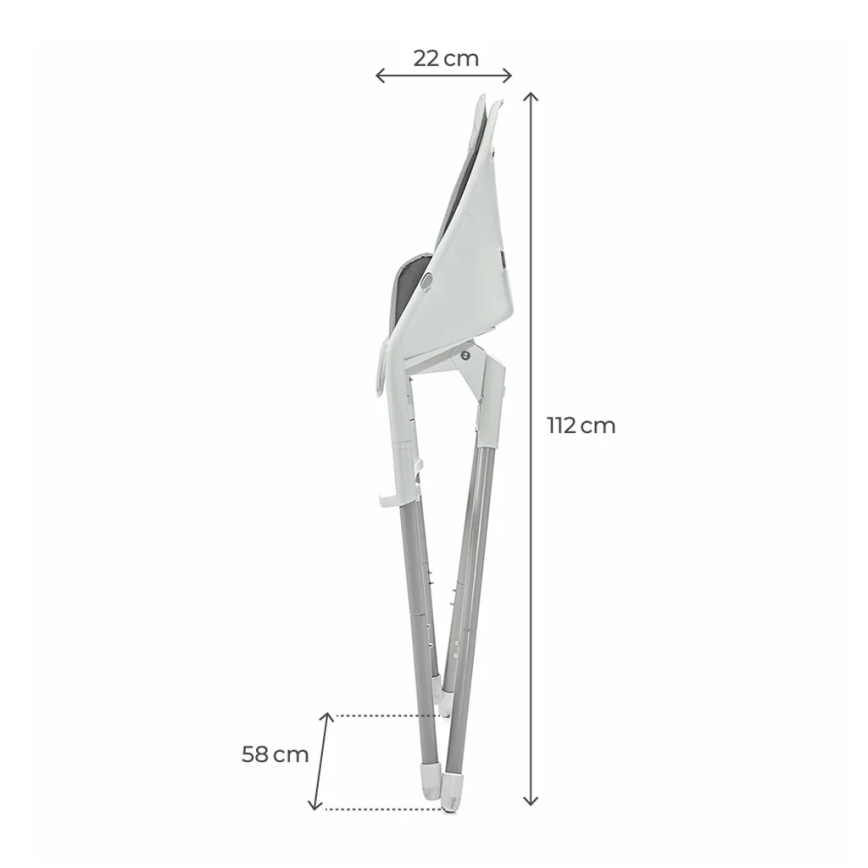 KINDERKRAFT - Καρεκλάκι φαγητού 2σε1 DINNLY γκρι