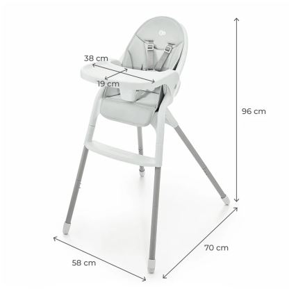 KINDERKRAFT - Καρεκλάκι φαγητού 2σε1 DINNLY γκρι