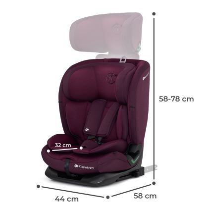 KINDERKRAFT - Κάθισμα αυτοκινήτου ONETO 3 i-Size (76-150 cm) + Isofix Cherry pearl