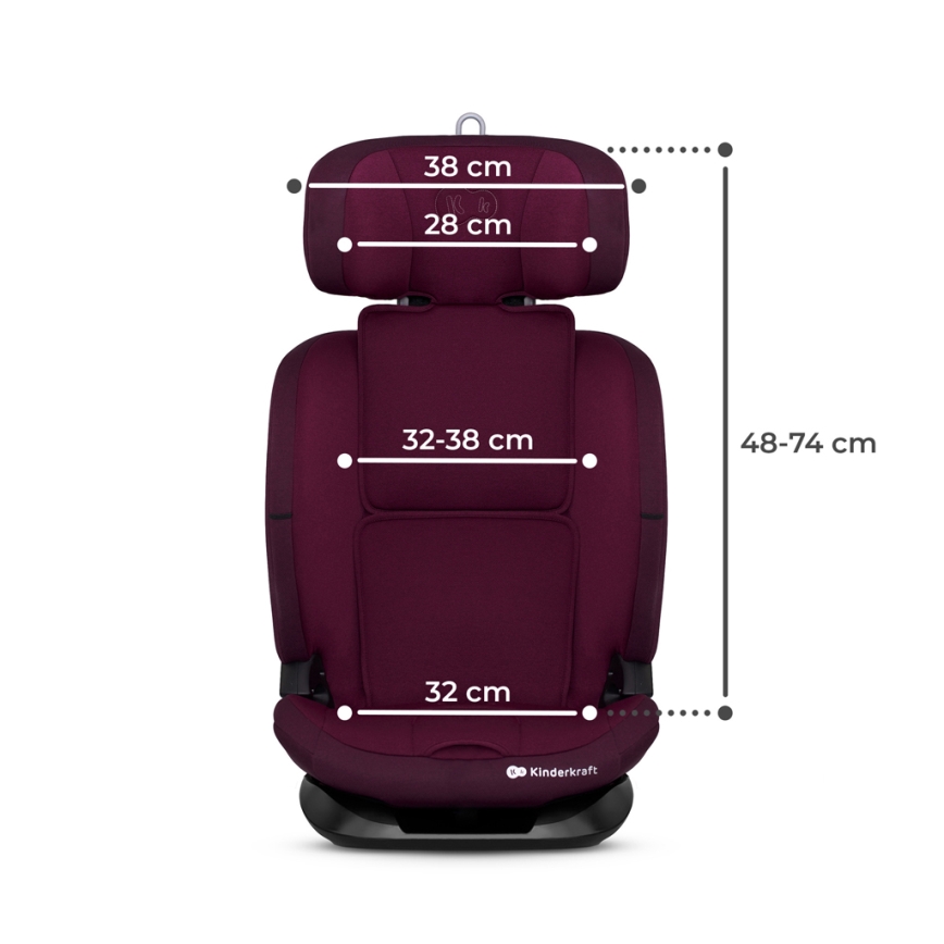 KINDERKRAFT - Κάθισμα αυτοκινήτου ONETO 3 i-Size (76-150 cm) + Isofix Cherry pearl