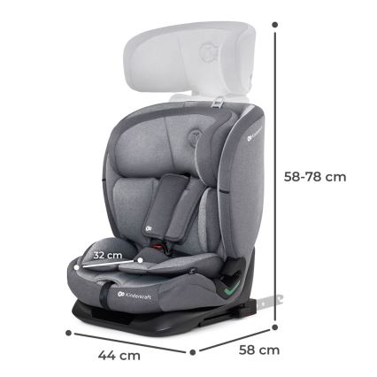 KINDERKRAFT - Κάθισμα αυτοκινήτου ONETO 3 i-Size (76-150 cm) + Isofix Cool γκρι