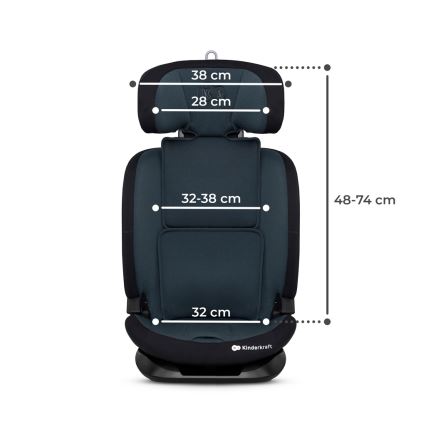 KINDERKRAFT - Κάθισμα αυτοκινήτου ONETO 3 i-Size (76-150 cm) + Isofix Graphite μαύρο
