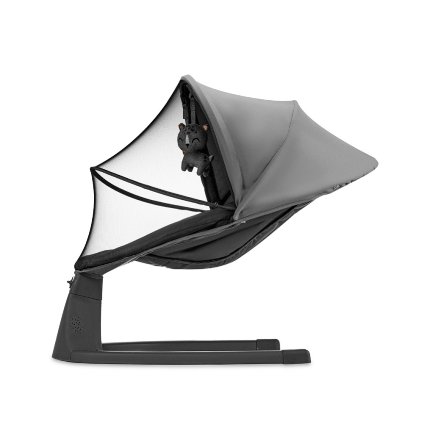 KINDERKRAFT - Παιδική κούνια με μελωδία 2 σε 1 LUMI 4xAAA σκούρο γκρι