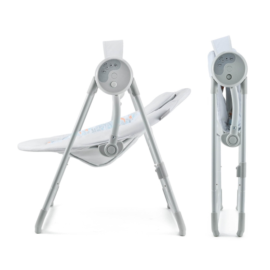 KINDERKRAFT - Παιδική κούνια με μελωδία SWINGEE γκρι 4xAAA/230V