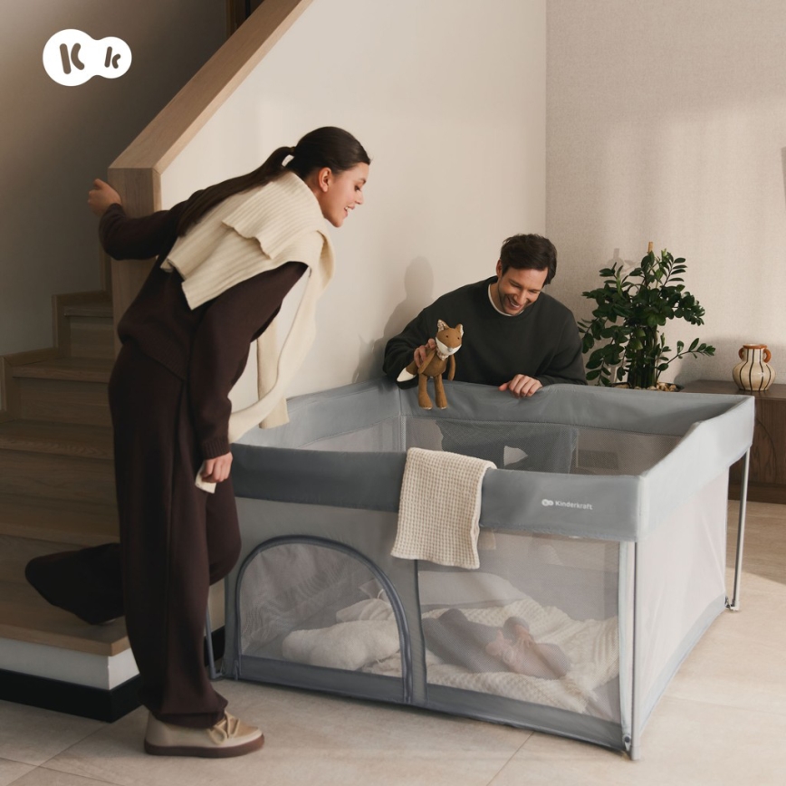 KINDERKRAFT - Παιδική περίφραξη ZIKI γκρι