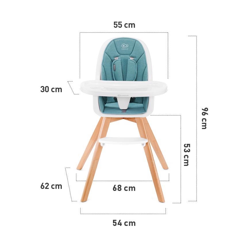 KINDERKRAFT - Παιδικό καρεκλάκι φαγητού 2σε1 TIXI ροζ