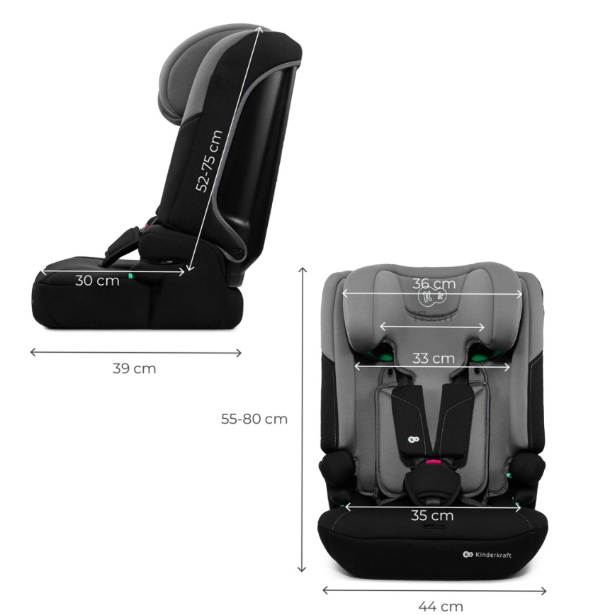 KINDERKRAFT - Παιδικό κάθισμα αυτοκινήτου I-COMFY i-Size 76-150 cm γκρι