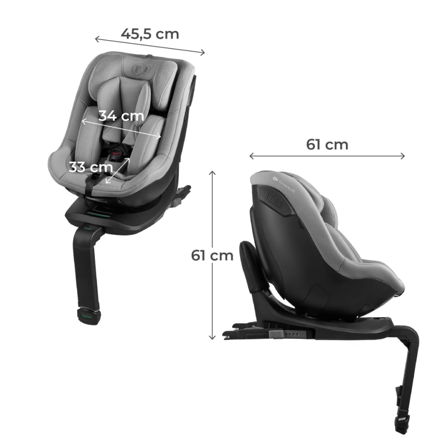 KINDERKRAFT - Παιδικό κάθισμα αυτοκινήτου I-GUARD i-Size 40-105 cm γκρι