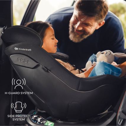 KINDERKRAFT - Παιδικό κάθισμα αυτοκινήτου I-GUARD PRO i-Size 61-105 cm με περιστρεφόμενη βάση, μαύρο