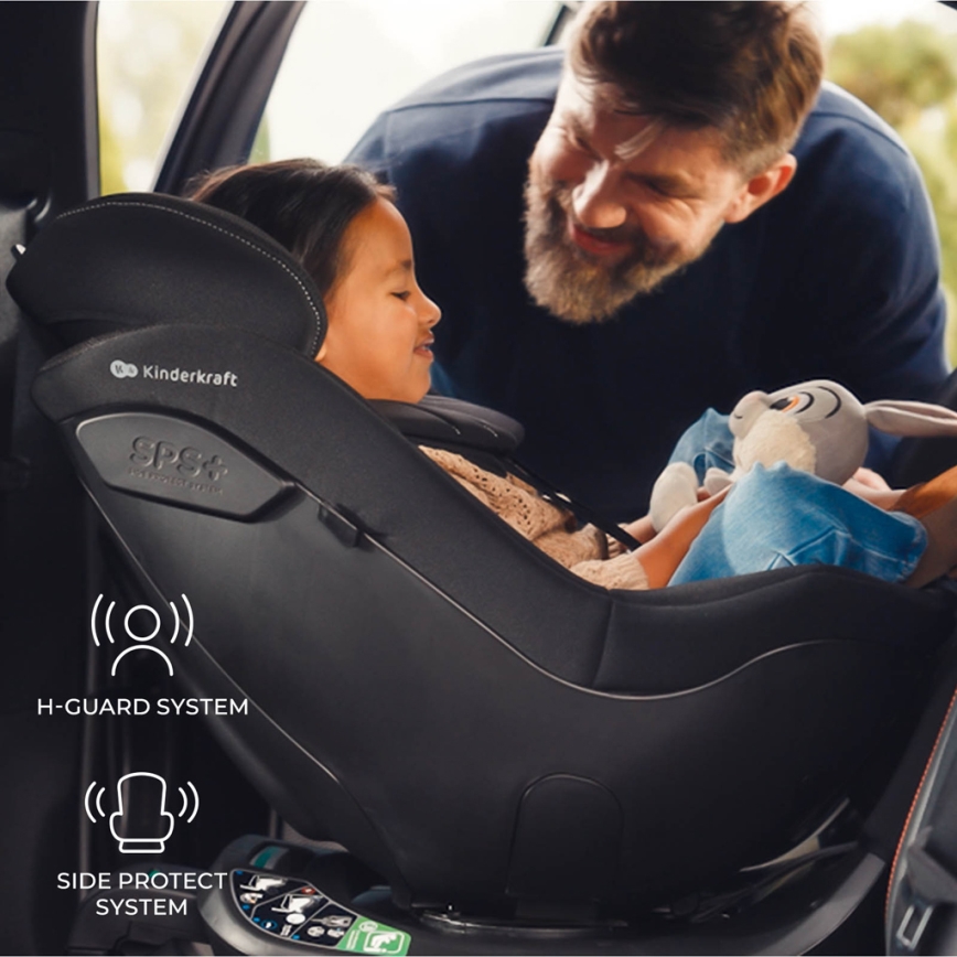KINDERKRAFT - Παιδικό κάθισμα αυτοκινήτου I-GUARD PRO i-Size 61-105 cm με περιστρεφόμενη βάση, μαύρο