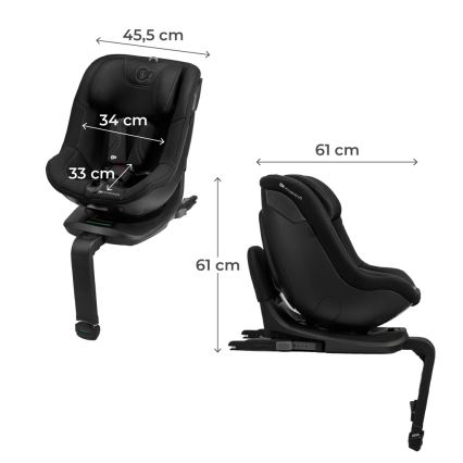 KINDERKRAFT - Παιδικό κάθισμα αυτοκινήτου I-GUARD PRO i-Size 61-105 cm με περιστρεφόμενη βάση, μαύρο