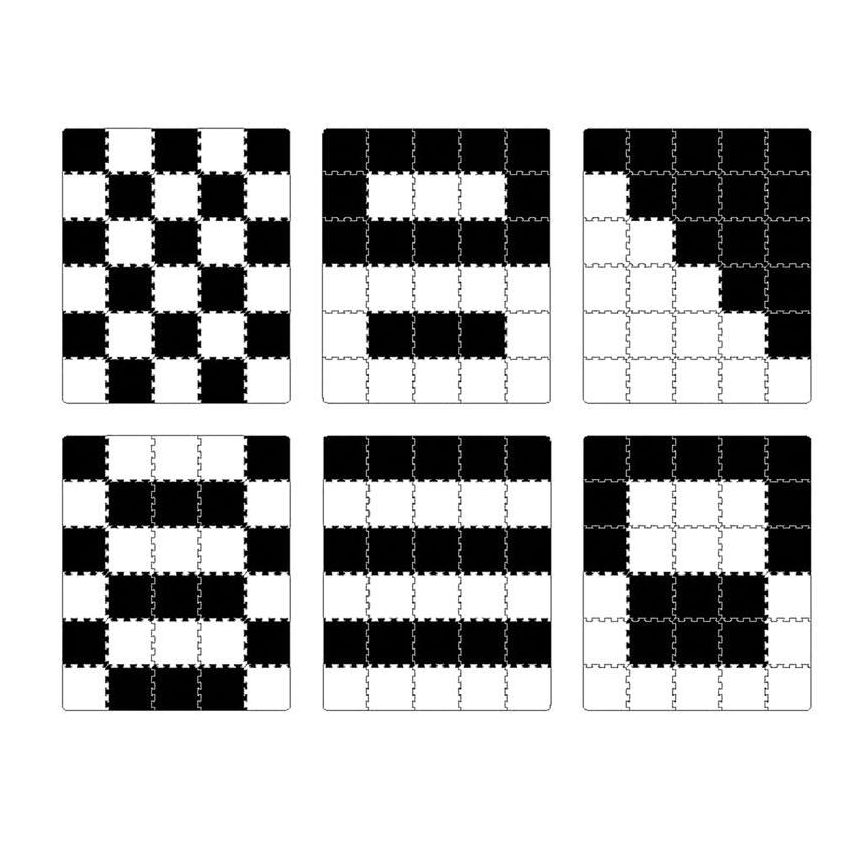 KINDERKRAFT - Παιδικό παζλ Δαπέδου LUNO 30τμχ μαύρο/λευκό