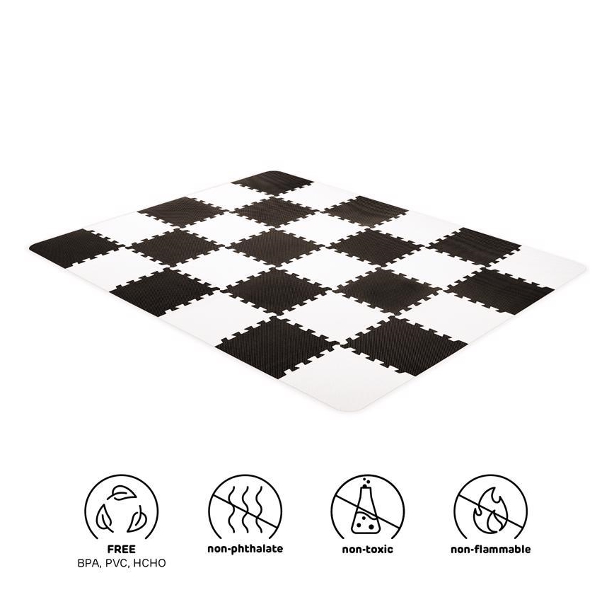 KINDERKRAFT - Παιδικό παζλ Δαπέδου LUNO 30τμχ μαύρο/λευκό