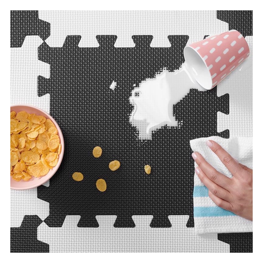 KINDERKRAFT - Παιδικό παζλ Δαπέδου LUNO 30τμχ μαύρο/λευκό