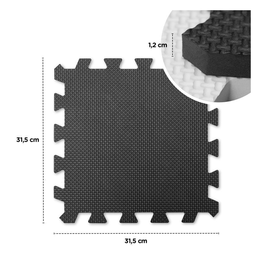 KINDERKRAFT - Παιδικό παζλ Δαπέδου LUNO 30τμχ μαύρο/λευκό