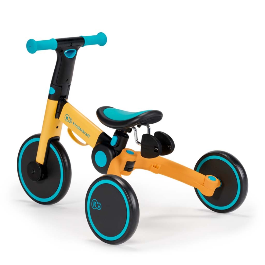 KINDERKRAFT - Παιδικό ποδηλατάκι 3 σε 1 4TRIKE κίτρινο/τυρκουάζ