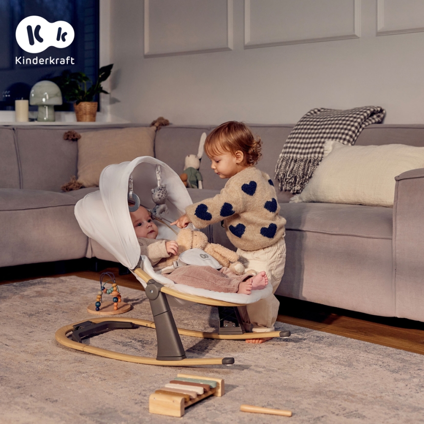 KINDERKRAFT - Παιδικό ξαπλωματάκι ELSU, γκρι