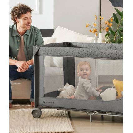 KINDERKRAFT - Παρκοκρέβατο JOY 2 γκρι