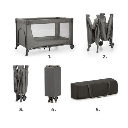 KINDERKRAFT - Παρκοκρέβατο JOY 2 γκρι