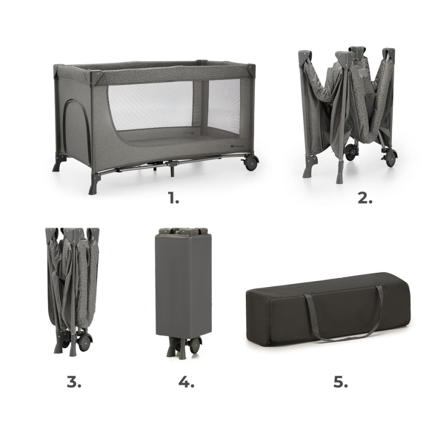 KINDERKRAFT - Παρκοκρέβατο JOY 2 γκρι