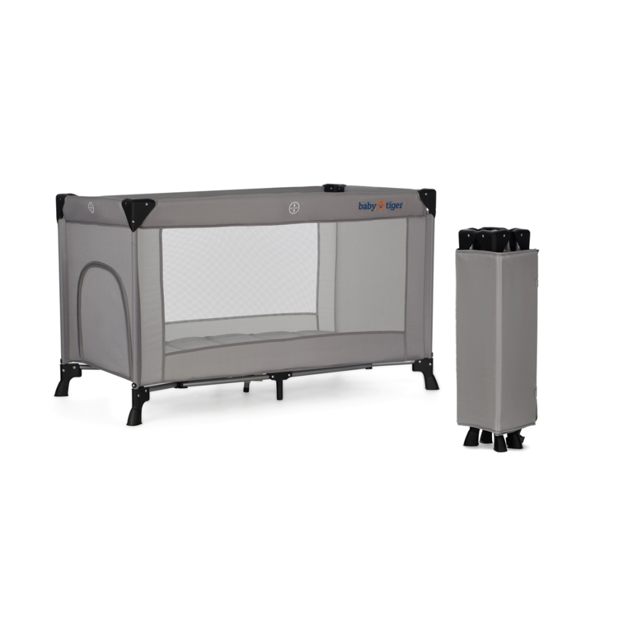 KINDERKRAFT - Παρκοκρέβατο Tiger VIKI γκρι