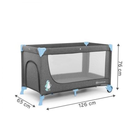 KINDERKRAFT - Πτυσσό κρεβατάκι ταξιδίου JOY σε γκρι-μπλε απόχρωση