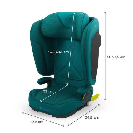 KINDERKRAFT - Πτυσσόμενο κάθισμα αυτοκινήτου UNITY 2 i-Size 100-150 cm τυρκουάζ