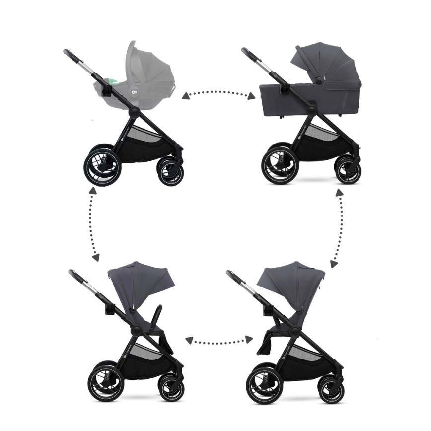 KINDERKRAFT - Πολυκαρότσι 2σε1 NEA 2 Σκούρο γκρι