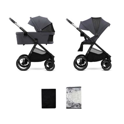 KINDERKRAFT - Πολυκαρότσι 2σε1 NEA 2 Σκούρο γκρι