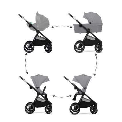 KINDERKRAFT - Πολυκαρότσι 2σε1 NEA 2 Platinum γκρι