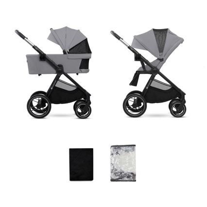 KINDERKRAFT - Πολυκαρότσι 2σε1 NEA 2 Platinum γκρι