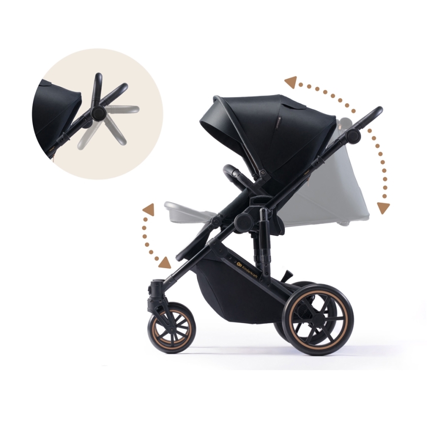 KINDERKRAFT - Πολυκαρότσι 2σε1 PRIME 2 μαύρο