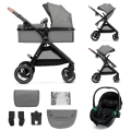KINDERKRAFT - Πολυκαρότσι 3σε1 ESME Moonlight γκρι + κάθισμα αυτοκινήτου MINK PRO